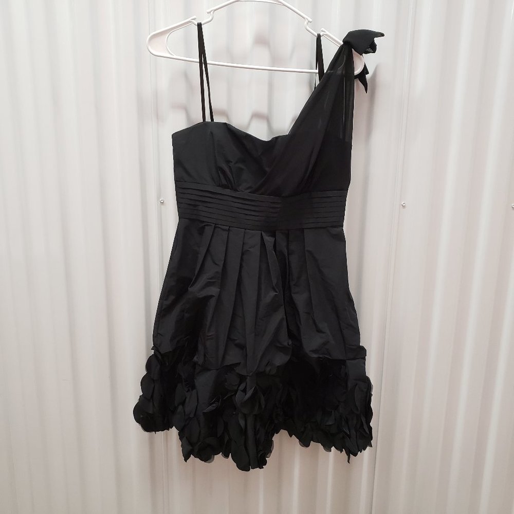 BCBGMAXAZRIA One Shoulder Mini Dress Black Sz 6